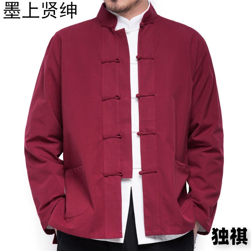 Chinese Style Tang Suit Top Casual Men'S Chinese Middle-Aged And Elderly Winter Coat For Men - Image 3